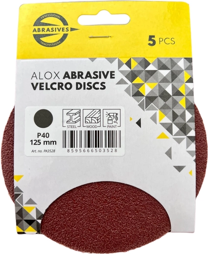 Sanding Discs 125 mm, Grit 120, Hook-and-Loop (5 pcs)