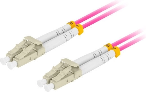 Duplex fiber optic patch cord MM LC/UPC–LC/UPC OM4 50/125 LSZH 2 m purple