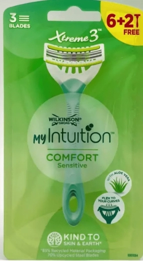 Vienkartinis skustuvas WILKINSON Xtreme3 My Intuition Comfort Sensitive 6+2