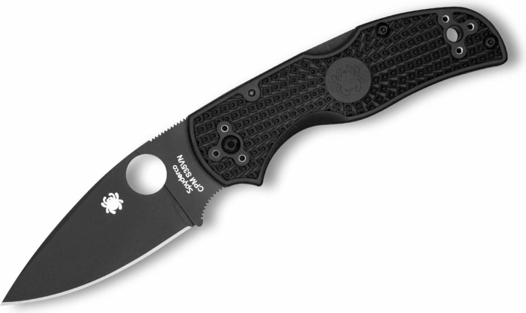 Spyderco Native 5 Black Folding Knife, Black FRN, 8 cm