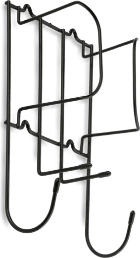 Metalinis sieninis lygintuvo laikiklis, juodas, 17 × 11 × 30 cm