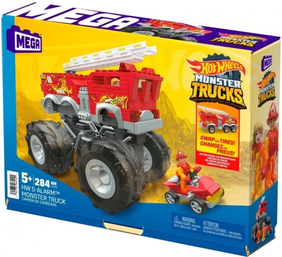 Konstruktorius MEGA Hot Wheels Monster Trucks 5-Alarm su ATV keturračiu