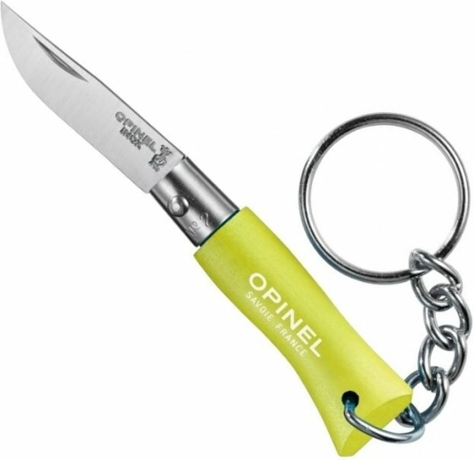 Opinel No.02 keychain – pocket knife 3.5 cm, light green, beech wood