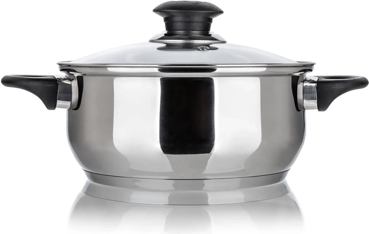 Nerūdijančio plieno puodas su stikliniu dangčiu 18 cm, 1,7 l SUPER VALUE