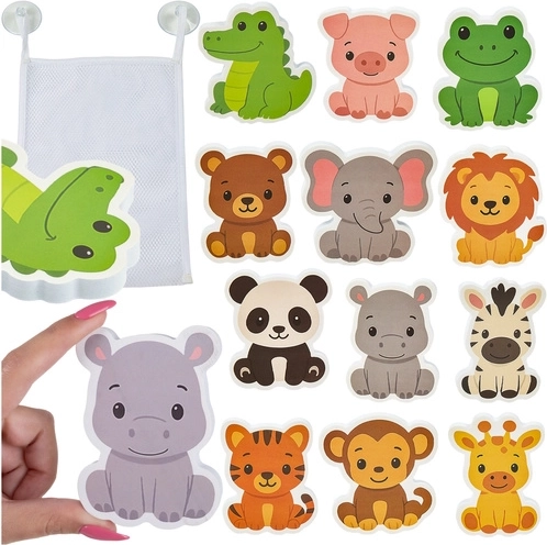 Kruzzel foam bath stickers – animals with organizer (12 pcs)