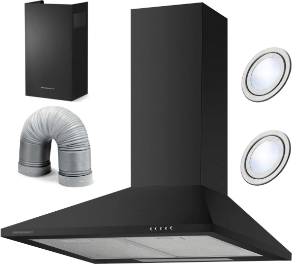 Chimney kitchen hood 60 cm Berdsen BT-214 black