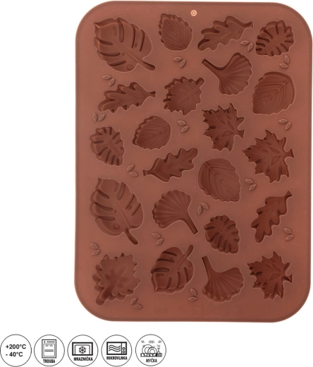 Brown autumn leaves silicone mold - 1 piece