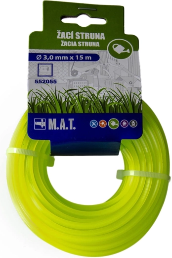 Nylon trimmer line 3.0 mm square, 15 m, green