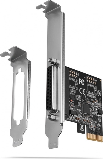 PCIe controller with 1 parallel LPT (DB25) port with low-profile and standard brackets