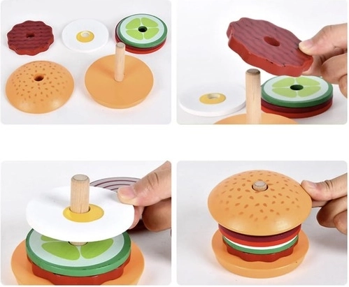 Assembling the burger trains little hands