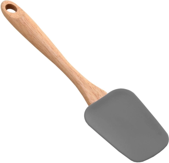 Silicone kitchen spatula 25.5 cm with wooden or plastic handle