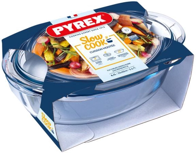 Oval Roaster with Lid PYREX 4.1 l Glass