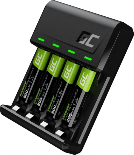 Įkroviklis VitalCharger + 4x AAA įkraunami akumuliatoriai 800 mAh