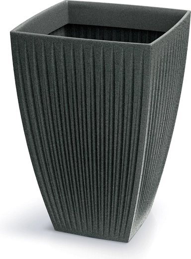 Gėlių vazonas Latia Square High 40 × 40 × 58 cm – juodas granitas