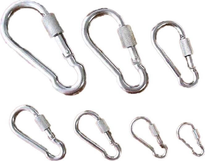 Karabinas su fiksavimo veržle 60 mm, cinkuotas, keliamoji galia 120 kg (10 vnt.)