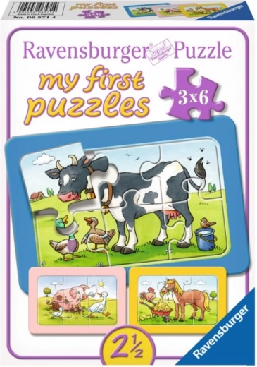 Dėlionė 3x6 gyvūnėliai RAVENSBURGER