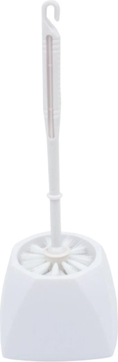 WC set with holder, white plastic