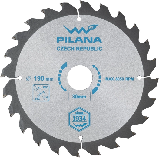 Saw blade 190 mm, 24 teeth, carbide, PILANA