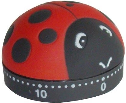 Ladybug Kitchen Timer with Mechanical Wind-Up, 60 Minutes