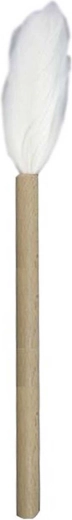 Pastry brush with feather bristles and wooden handle