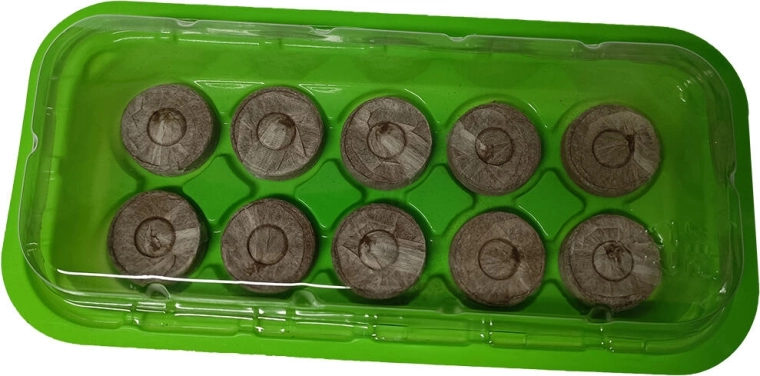 Seed Starting Kit with 10 Coconut Pellets and Lid