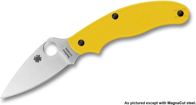 Spyderco UK Penknife Salt Pocket Knife Yellow, 7.5 cm, satin, FRN