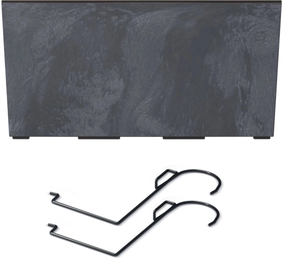 URBI Case Railing Planter Concrete Effect W with Insert and Hooks 58 cm Anthracite