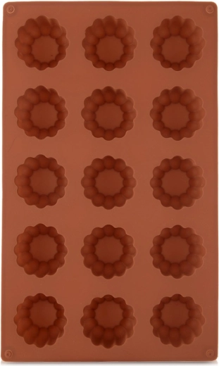 Silicone mold for cookies and pralines, flower, brown 28 × 17 × 2.8 cm