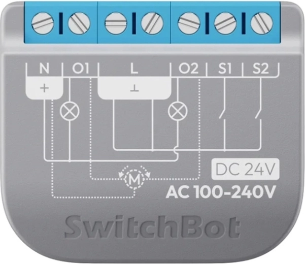 Išmanioji dviejų kanalų relė SwitchBot Relay Switch 2PM su Matter palaikymu ir energijos sąnaudų matavimu