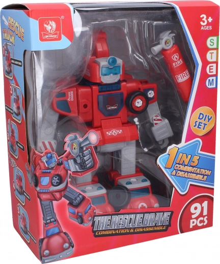 Surenkamas automobilis-robotas su efektais The Rescue Brave 32 cm