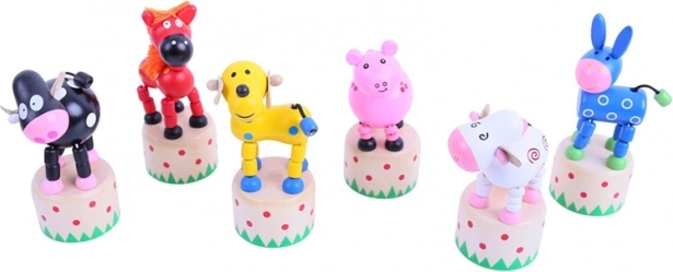 Mediniai spaudžiami gyvūnėliai Bigjigs Toys