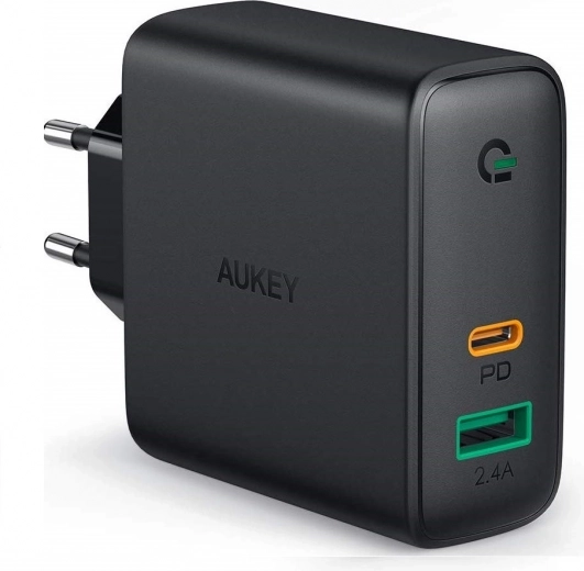 Kompaktinis tinklo įkroviklis AUKEY PA-D1 2× USB su Power Delivery 30 W