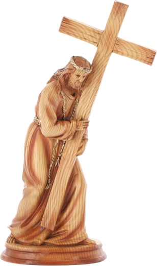 Jesus Figurine with Cross, Polyresin, 31.5 cm
