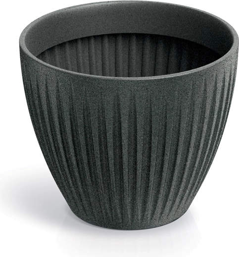 Latia Round Flower Pot 30 cm – Black Granite