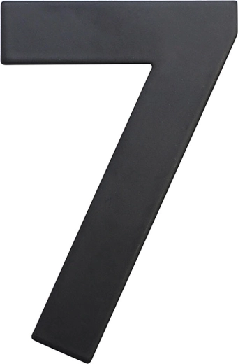 House number 7, 75 mm, stainless steel, matte black