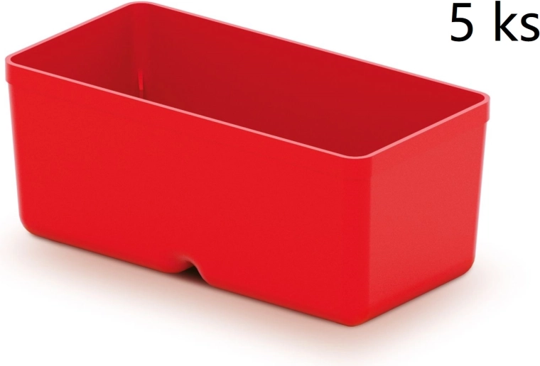 5 plastikinių įrankių dėžučių rinkinys Unite Box, raudona, 110 × 55 × 132 mm