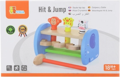 Medinė kalimo dėlionė su gyvūnėliais Hit & Jump
