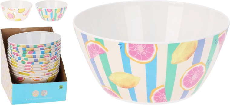 Melamininis dubuo 25 cm, 4 l su vaisių motyvu