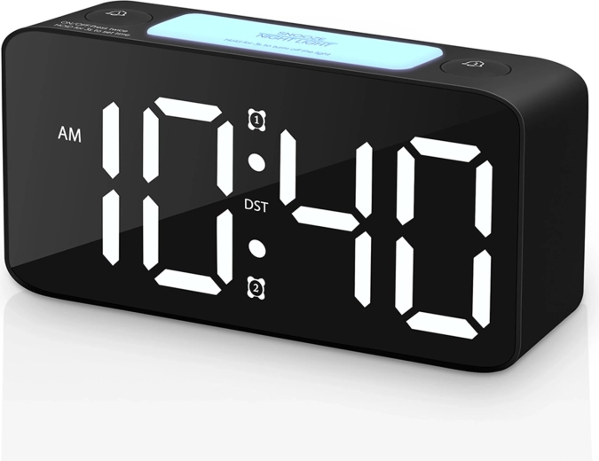 Du žadintuvai, snooze ir 5 garsumo lygiai