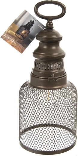Metal LED lantern brown 15 × 15 × 30 cm