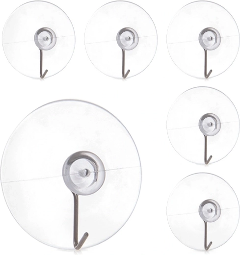 Kabliukas su siurbtuku 4,5 cm – 6 vnt. rinkinys
