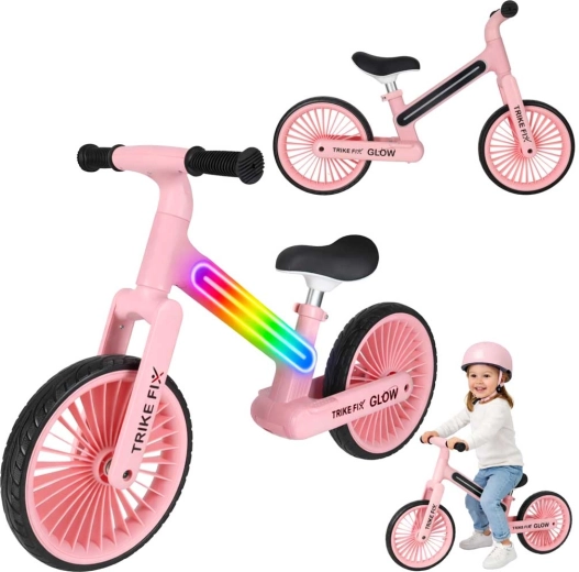 Balansinis dviratukas Trike Fix Glow LED vaikams – Rožinė