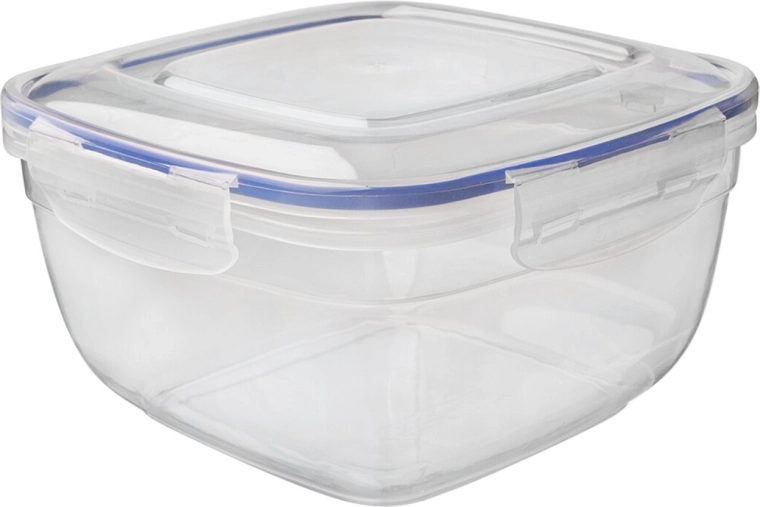 Prim square plastic food container with seal, 0.275 l