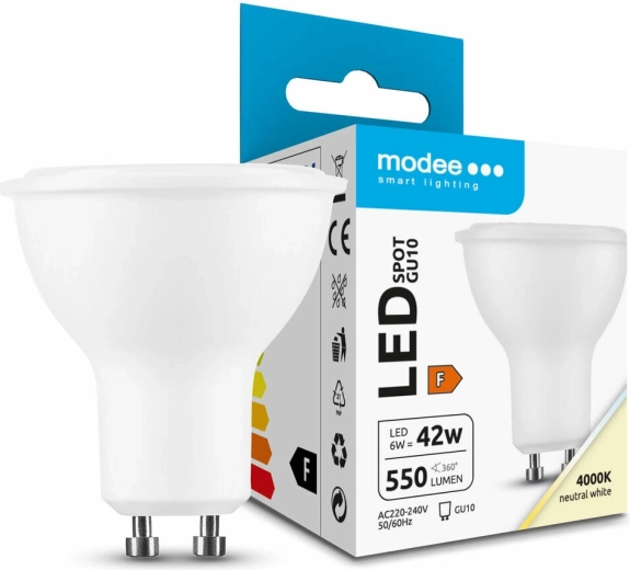 LED taškinė lemputė GU10 6 W, 550 lm, neutrali balta