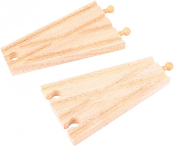 Bigjigs Rail tiesus iešmas (bėgių perjungiklis), 2 vnt.