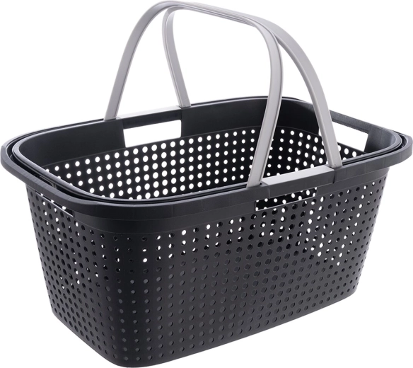 38 L laundry basket with plastic handles