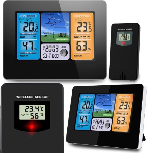 Digital weather station with color display BD-902, black
