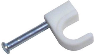 Round cable clips 7 mm, white, 30 pcs