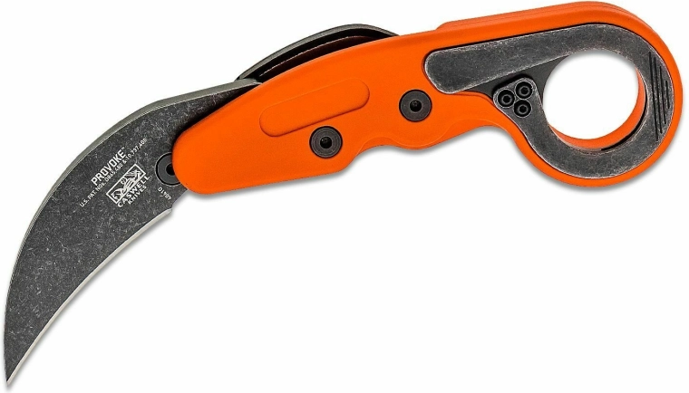 CRKT Provoke Orange folding karambit knife 6.3 cm with stonewash blade and Grivory handle