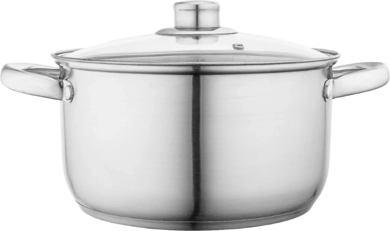 ALTOM DESIGN Fabio stainless steel pot 22 cm, 4.7 l with glass lid